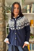 Fair Isle Cardigan Navy 